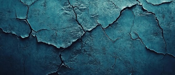 Deep Teal Cracked Surface Texture Background