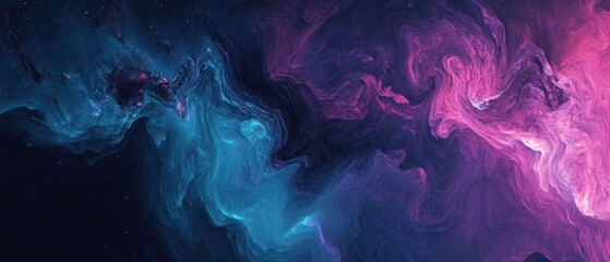 Fototapeta premium Abstract Cosmic Nebula Swirling Colorscape