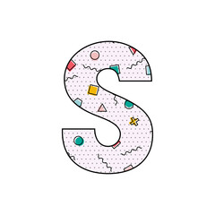 Letter S Memphis Pattern Geometric