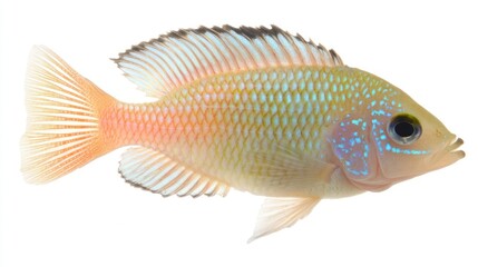 A vibrant fish showcasing colorful scales and fins, ideal for educational or decorative use.
