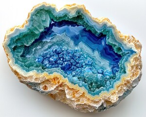 Original epoxy resin geode art with glossy finishes on a clean background
