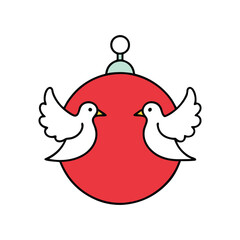 Christmas Doves Festive Silhouette Design Decorations