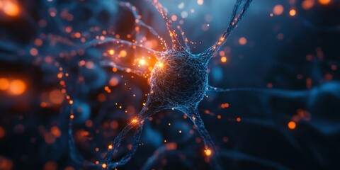 Abstract Neuron Network Digital Art Illustration