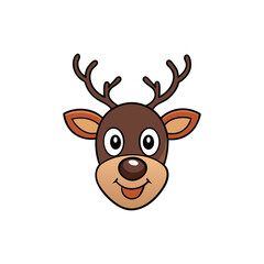 Reindeer Face Christmas with Santa Hat Silhouette Design
