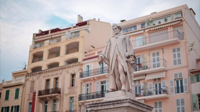 The Statue of Lord Brougham memorial in daylight, Cannes, France