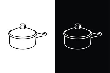 Saucepan flat icon vector on White Background Vector Art Illustration on white background.