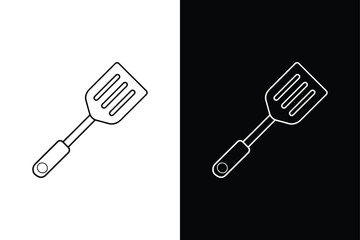 Spatula and Grill fork tool icon vector on White Background Vector Art Illustration on white background.