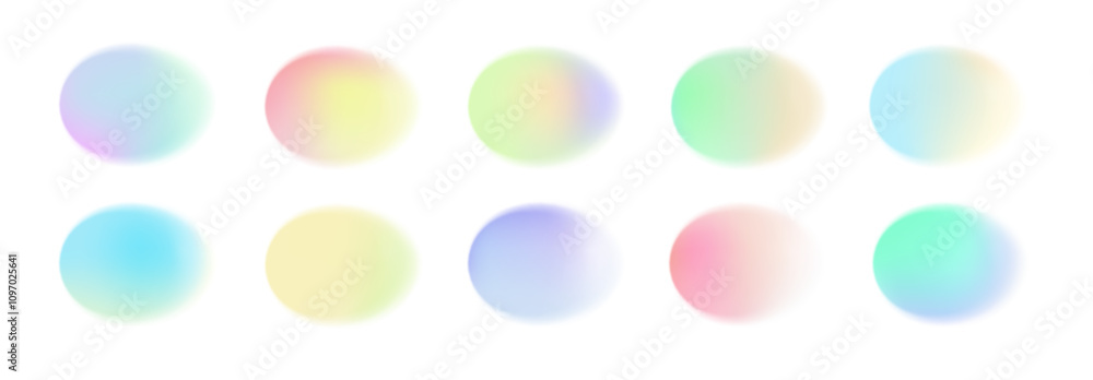 Poster abstract color gradient. circles soft pastel watercolor shapes. liquid round blobs with dynamic blur