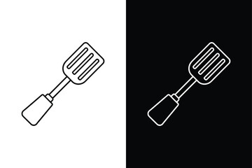 Spatula and Grill fork tool icon vector on White Background Vector Art Illustration on white background.