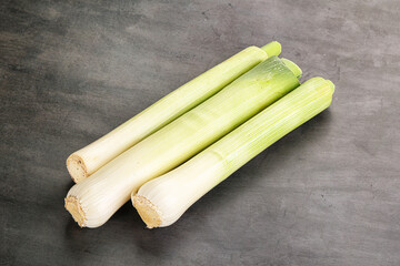 Raw natural ripe organic leek onion