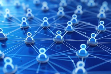 Blue social network background 