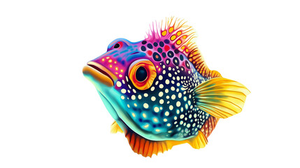 Fototapeta premium Colorful Thornback Cowfish isolated on a white background