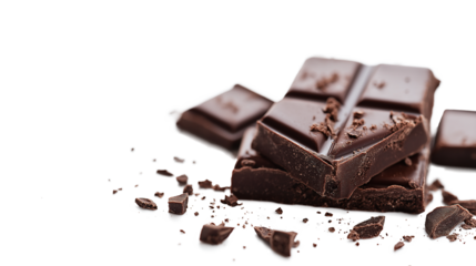 Dark Chocolate Brownie isolated on a white background