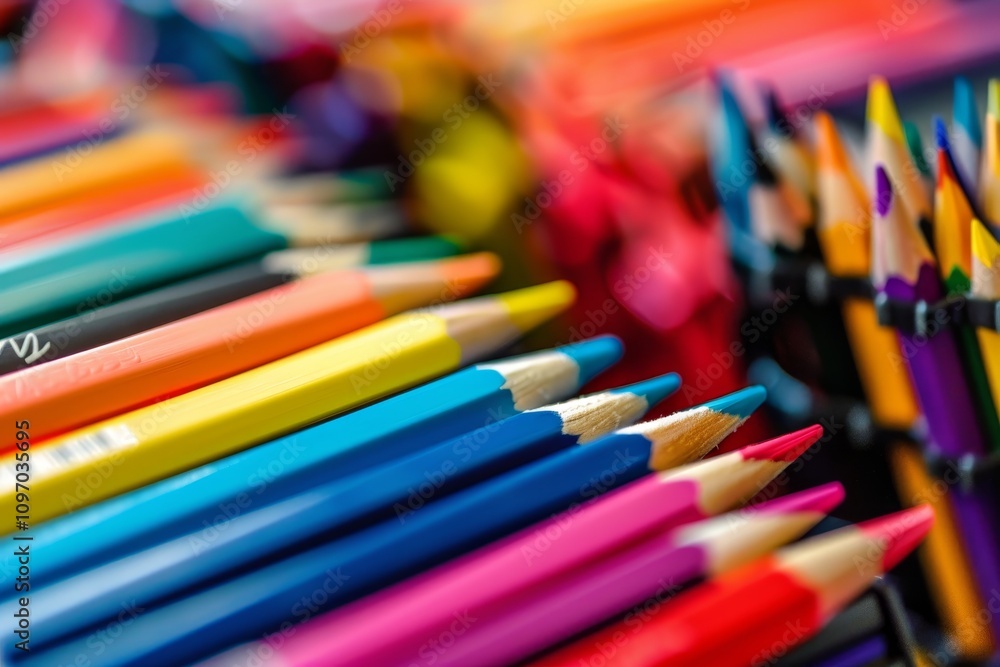 Poster a stack of colorful notebooks and textbooks sit on a desk in a school classroom a classroom filled w