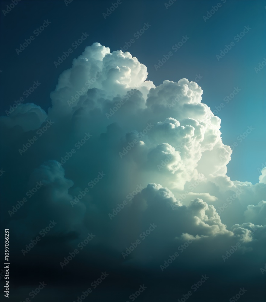 Poster dark storm clouds form. heavy cumulus cloudscape. dramatic sky. thunderstorm weather. nature scene. 
