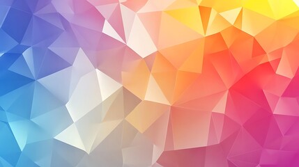 Vibrant abstract background featuring a colorful geometric pattern of triangles in shades of blue, pink, orange, and yellow.  Perfect for modern designs.