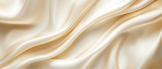 Obraz premium Creamy Beige Silk Fabric Draped Softly Elegant Texture
