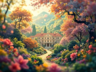 Naklejka premium AI-generated bokeh school backdrop.