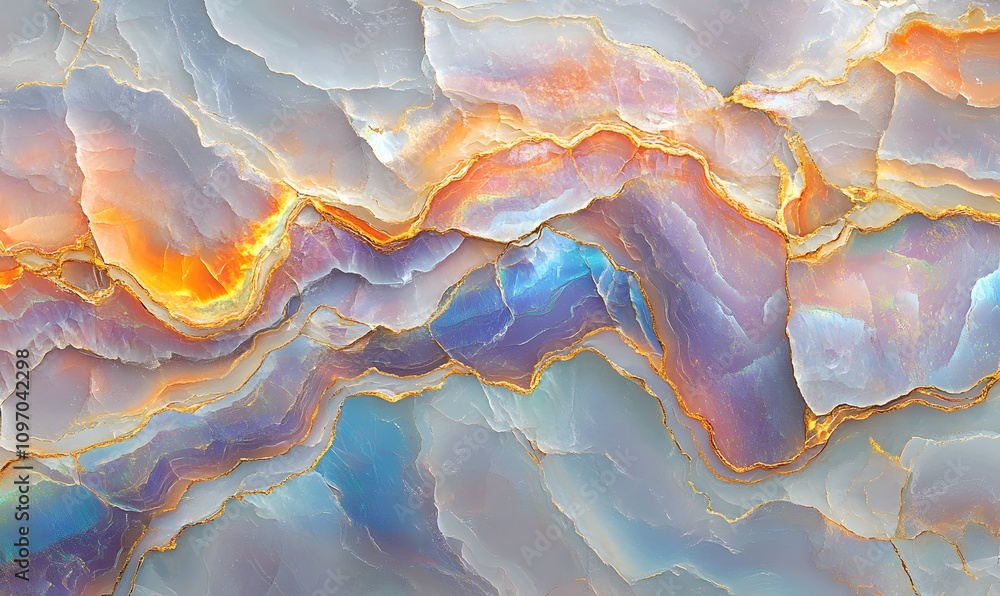 Poster a seamless opal texture with intricate, iridescent veins and patterns