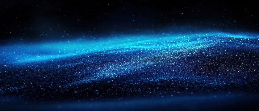 Abstract Blue Particles Wave Background Image