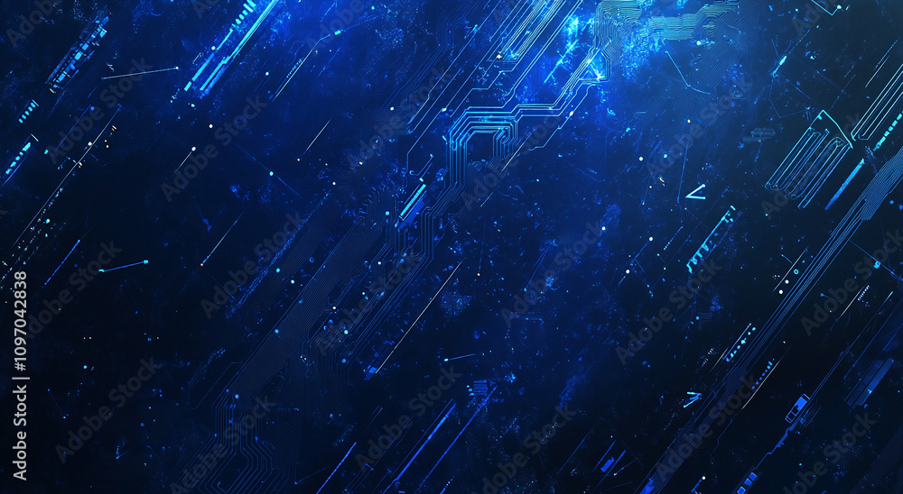 Aufkleber vibrant digital abstract background with blue tones and flowing lines illustrating technology and in