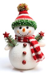 snowman with christmas tree