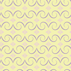 seamless Ornamental pattern vector design with curves
