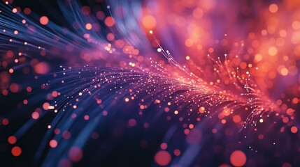 Fototapeta premium Abstract Fiber Optics: A Symphony of Light and Color