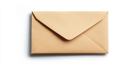 Kraft envelope isolated on white background, perfect for mailing