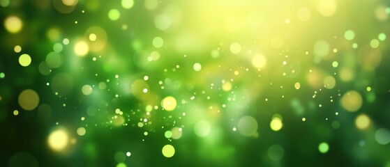 Fototapeta premium Abstract Green Background With Sparkling Lights