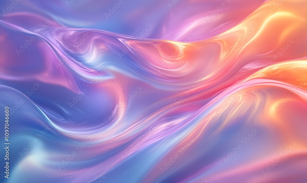 Poster a seamless iridescent opal texture with swirling colors and light reflections, creating a mesmerizin