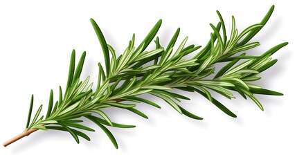 Fototapeta premium Fresh Rosemary Herb Isolated Against a Plain Background 