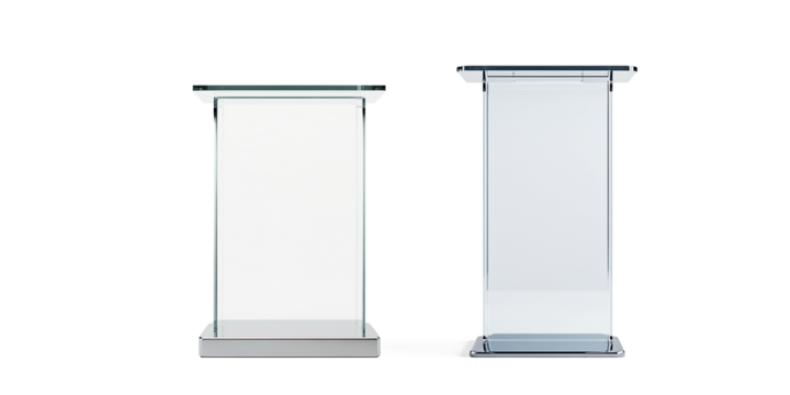 Modern Glass Podium for Presentations on a Transparent Background