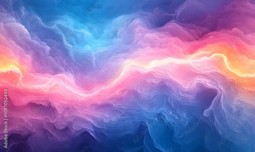 Poster a seamless opal texture displaying a full spectrum of iridescent colors, from deep blues to vibrant 