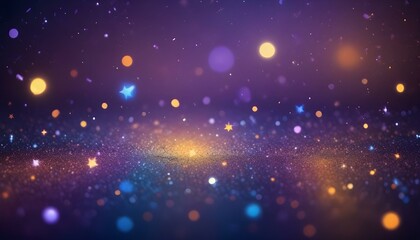 Un colorido fondo abstracto con estrellas brillantes y destellos en varios colores vibrantes, incluidos azul, morado, naranja y amarillo.
