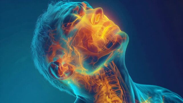 Hypothyroidism: The Fatigue and Weight Gain - Visualize a person with a highlighted thyroid gland, experiencing fatigue and weight gain 