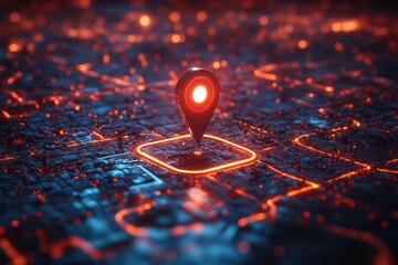 gps map interface showcasing a location search function, with dynamic elements that highlight modern technology and ease of navigation. the design is sleek, user-friendly, and visually appealing