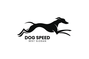 Silhouette of running dog showcasing speed and agility in elegant design