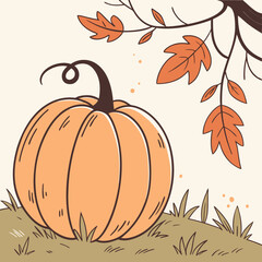 autumn background with pumpkins