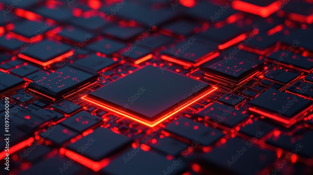 Aufkleber cybersecurity mitigates risks and secures data. futuristic close-up of a high-performance circuit bo