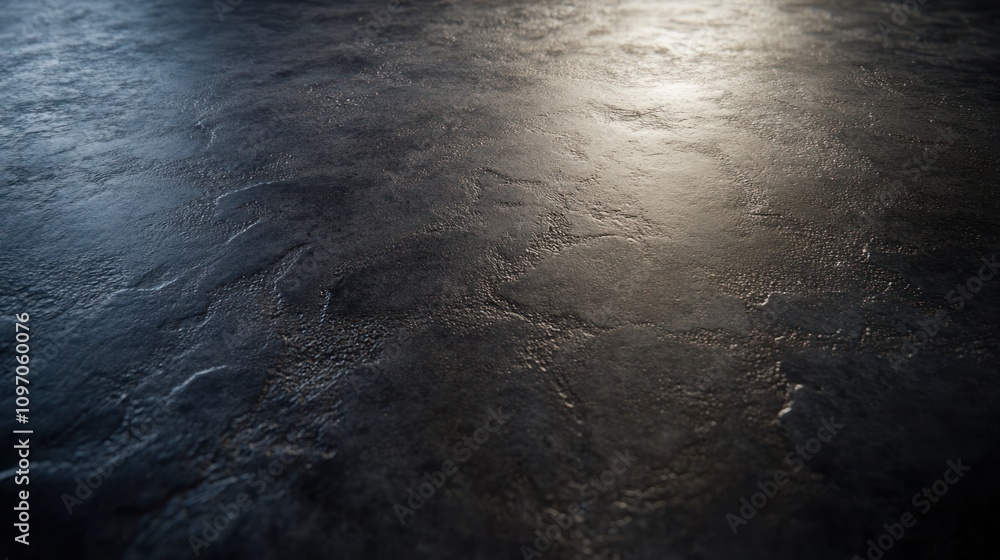 Poster a close-up view of a textured dark surface with subtle lighting effects.