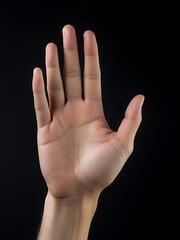 Human Hand Isolated Featuring Neutral Pose with Fine, Realistic Details
