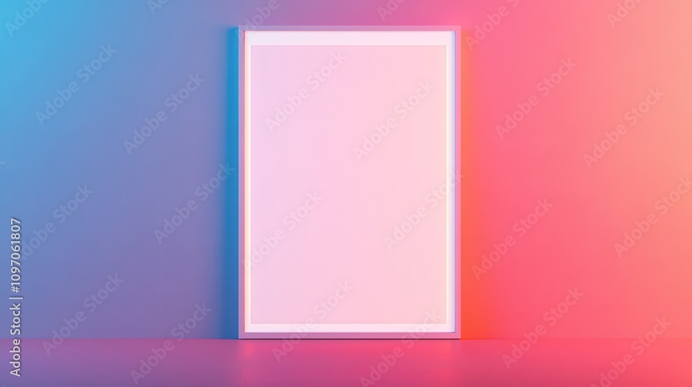 Aufkleber preview designs with mockup templates. minimalist blank frame with soft gradient backgrounds in shad