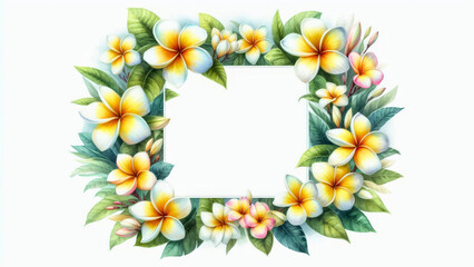 Vibrant floral frame design botanical art digital illustration creative studio aesthetic inspiration