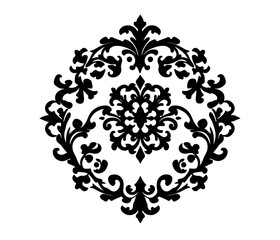 black and white floral ornament