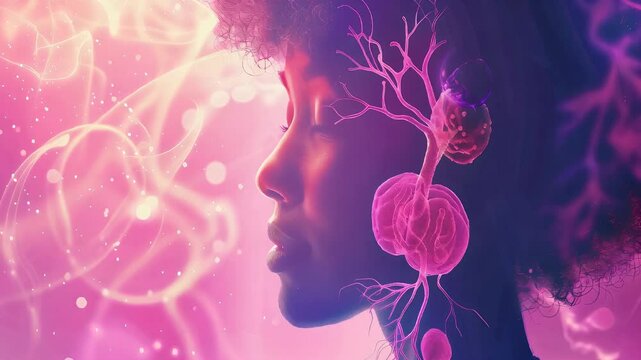  Polycystic Ovary Syndrome (PCOS): The Irregular Periods and Excess Hair Growth - Imagine a person with highlighted ovaries showing cysts, experiencing irregular periods and excess hair growth