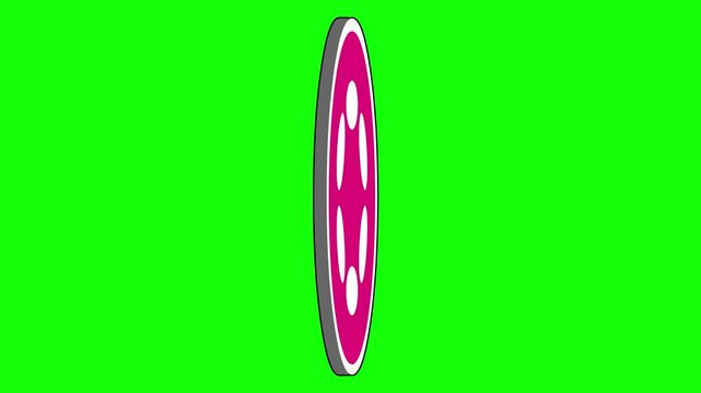 3D animated Polkadot (DOT) token rotating on a chroma key green background. Perfect for use in crypto-themed projects, explainers, or digital finance content.