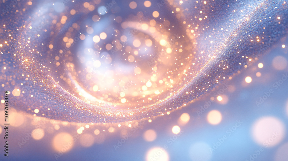 Leinwandbilder Luxurious and festive design with swirling golden particles creating an enchanting bokeh effect on abstract background