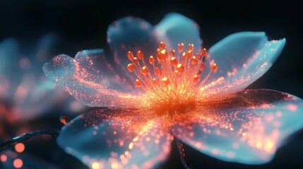 Obraz premium Close-up glowing flower with lights