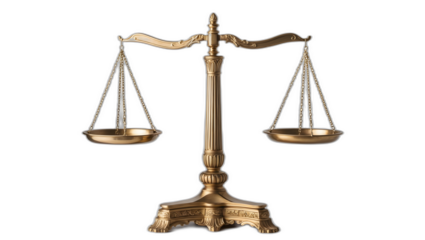 a classic and ornate balance scale without background